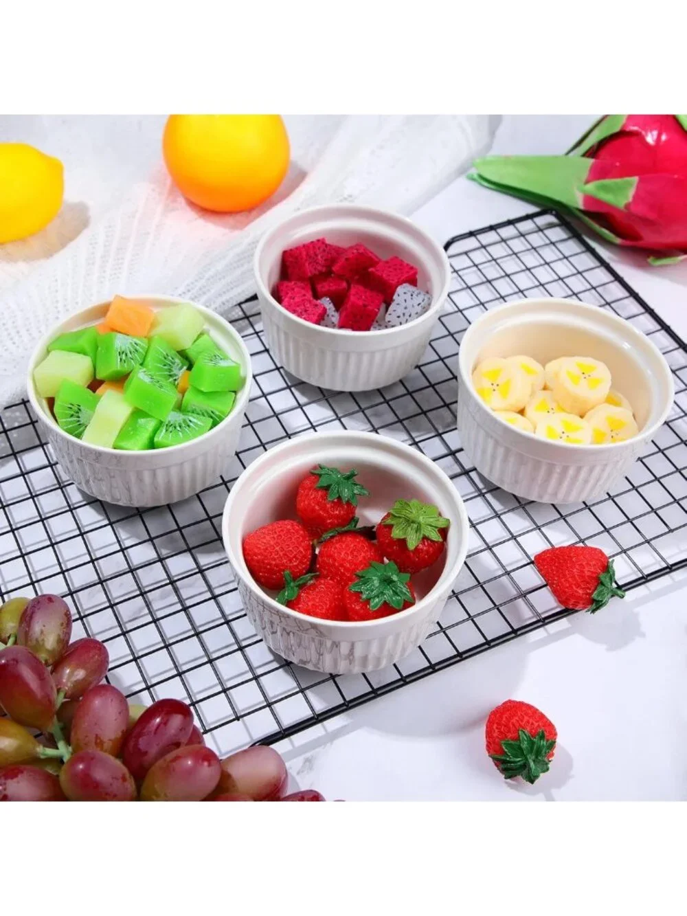 24 Pcs Oven Safe White Porcelain Ramekins - Perfect for Creme Brulee & Baking